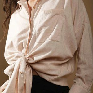 Reformation Lina linen shirt - Pink - M